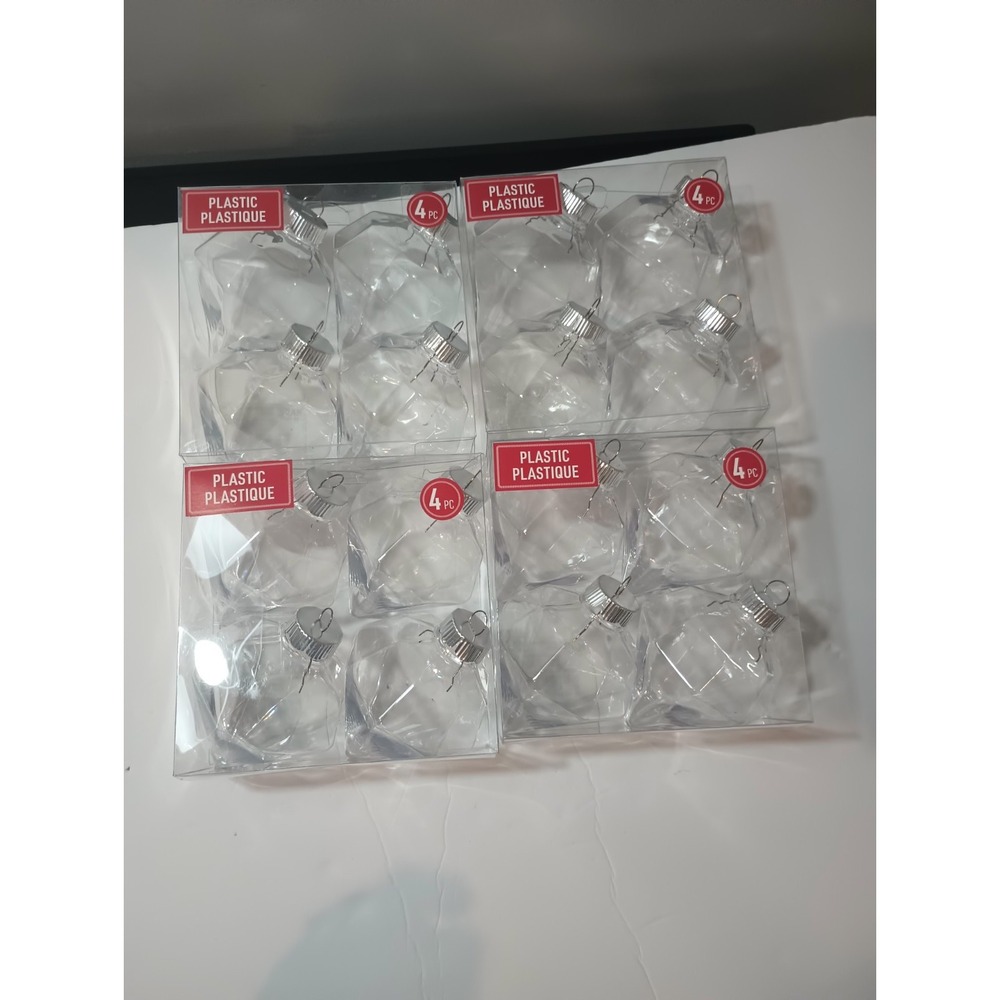 Make Market Christmas DIY Clear Plastic Diamond Ornaments Geometric Lot of 16
